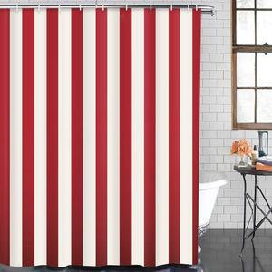 Emvency Shower Curtain Red and White Stripe Abstract Classic Beautiful Color Waterproof Polyester Fabric 72 x 72 Inches Set with Hooks
