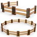 Oriate Farm Animals Fences Magnetic Tiles, 18pcs Magnet Fencing Compatible Garden Farming Zoo Dinosaur, Kids Magnetic Structural Construction Magnets Tile Building Blocks Horse Toys Accessory