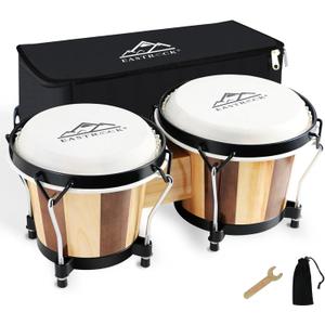 EASTROCK Bongo Drum 6 and 7 Bongos Set for Adults Beginners, Professionals, Tunable Wood and Metal Drum Percussion Instruments with Bag and Tuning Wrench Stripe
