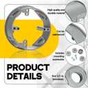Juexica 2 Pcs 1/2-inch 4 Hole 4 Inch Round Sealproof Electrical Boxes Extenders Round Weatherproof Extension Junction Box Extender Ring 16. 5 Cu. in. Capacity(Gray)
