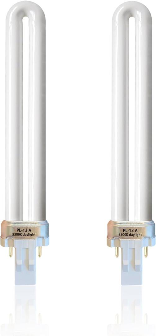 PL13-A-FFP 13W Type A Fluorescent Light Bulb with Magnetic Ballast, for Ottlite Lamps Purchased Before 2008,T13330,5500K Bright Natural Daylight, GX23 Base, 2Pack