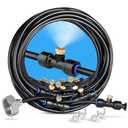 homenote Misting Cooling System 75FT(23M) Pre-Assembled Kit with 28 Brass Nozzles & 3/4" Brass Adapter, Outdoor Mister for Patio, Backyard, Pergola & Greenhouse
