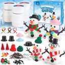 wookidel 9 Pack Build a Snowman Kit Snowman Crafts for Kids, Modeling Clay kit Snowmans Making Kit, Christmas Stocking Stuffers for Kids and Adults, Xmas Crafts Christmas Ornament