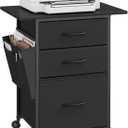 VASAGLE 3-Drawer File Cabinet, Mobile Printer Stand with Storage