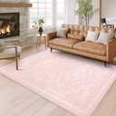 STARUIA Moroccan Washable 5x7 Pink Area Rugs for Living Room, Girls Cute Western and Aztec Tribal Neutral Rug for Bedroom, Soft Non-Shedding Non-Slip Large Carpet for Nursery Kids Home Decor