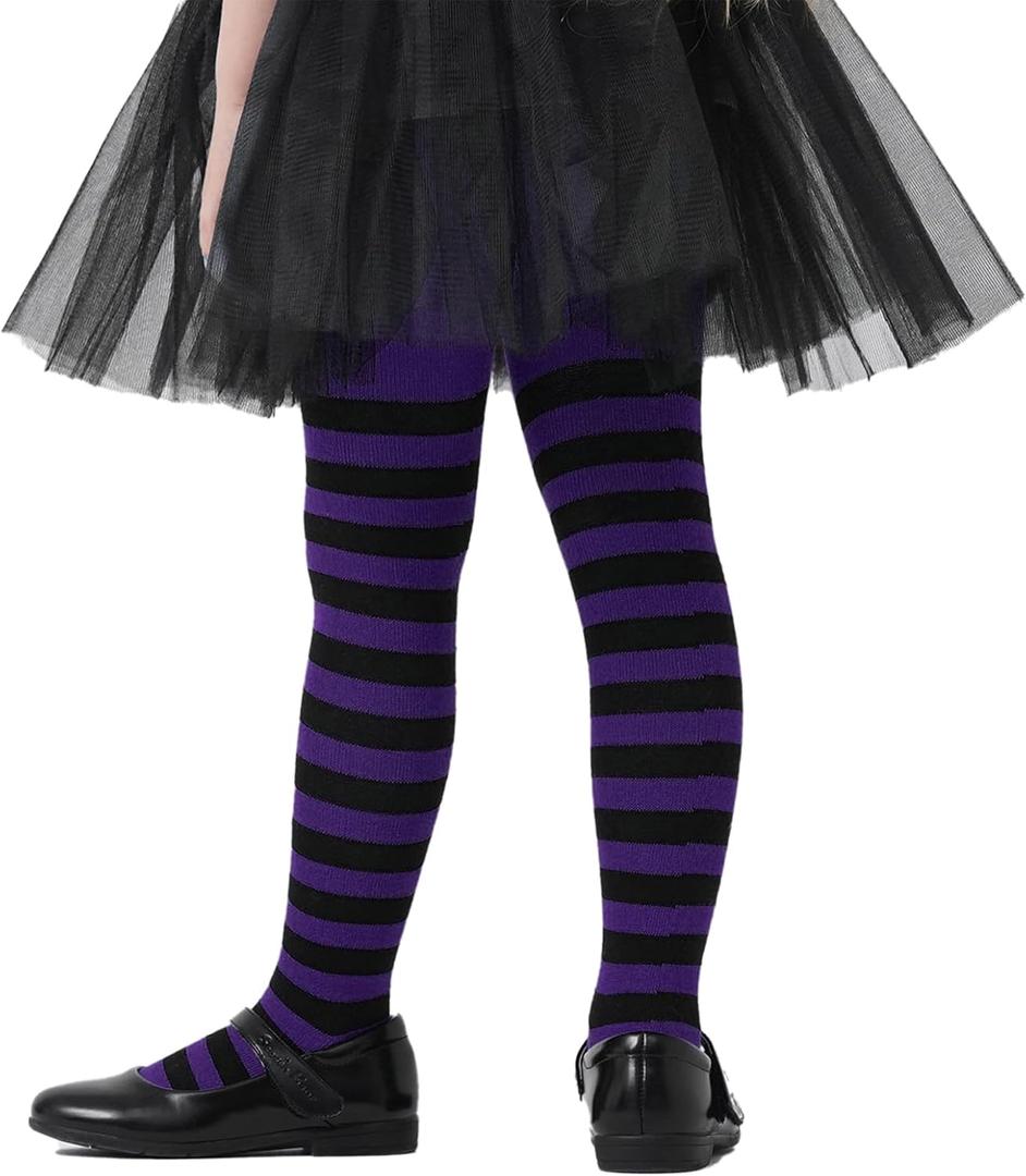 4 x Century Star Baby Tights Toddler For Girls Solid Knit Socks Soft Cotton Infant Leggings Warm Stockings Newborn Pants (Purple)