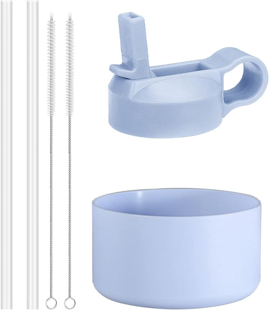 The Mass Straw Lid and Boot for Hydro Flask Wide Mouth and Other Brand Insulated Water Bottle (Fit Wide Mouth 32/40oz, Fog)