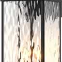 Sparluvix Large Outdoor Light Fixture 17 Inch, 2-Light Candelabra Water Ripple Glass Outdoor Porch Lantern for House IP65 Waterproof Exterior Wall Sconce Outside Lamp Coach Light Patio 1 Pack, E12