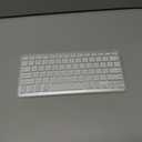 Bluetooth Keyboard, Ultra-Slim Wireless Keyboard for iPad, Rechargeable Ergonomic Computer Keyboard for iOS, Android, Windows PC Tablets Phone, White Silver