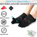 VWELL No Show Toe Socks for Men Women COOLMAX Five Finger Socks Athletic Running Ankle Low Cut 5 Toe Socks (3Pairs) (Black)