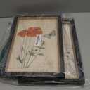 NIKKY HOME Vintage Botanical Wall Art Set of 2, Rustic Wooden Framed Floral Flower Plant Butterfly Pictures Prints Poster Decor for Bathroom Bedroom Living Room Kitchen Office, 13 x9 Inch