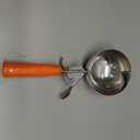 Restaurantware Met Lux 8 Ounce Portion Scoop 1 Durable Disher Scoop - Thumb Trigger Orange Stainless Steel Ice cream Disher For Portion Control For Ice Cream Mashed Potato And Cookie Batter