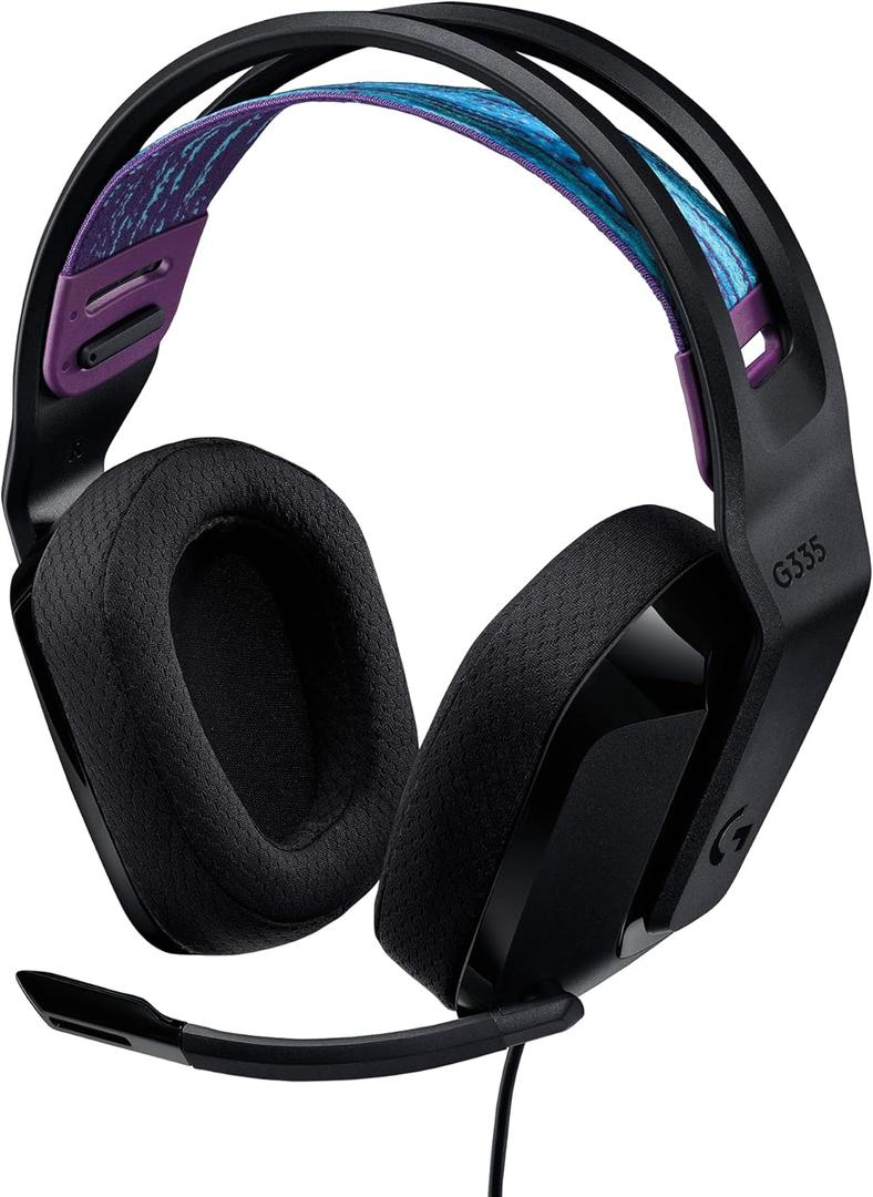 Logitech G335 Wired Gaming Headset, with Flip to Mute Microphone, 3.5mm Audio Jack, Memory Foam Earpads, Lightweight, Compatible with PC, PlayStation, Xbox, Nintendo Switch/Switch 2 - Black
