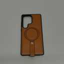 Lunivop Compatible with Samsung Galaxy s25 Ultra Case 6.9 '' 2025 Grip Strap Lanyard Leather Ring Holder Kickstand Compatible with Magsafe Women Man Magnetic Phone Cases Brown