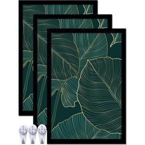 Black Picture Frame Set of 3, 16x24 Picture Frame for Photo Poster Canvas Certificate Document Display Horizontally or Vertically High Transparent Wall Gallery(Size 16 x 24 inches)