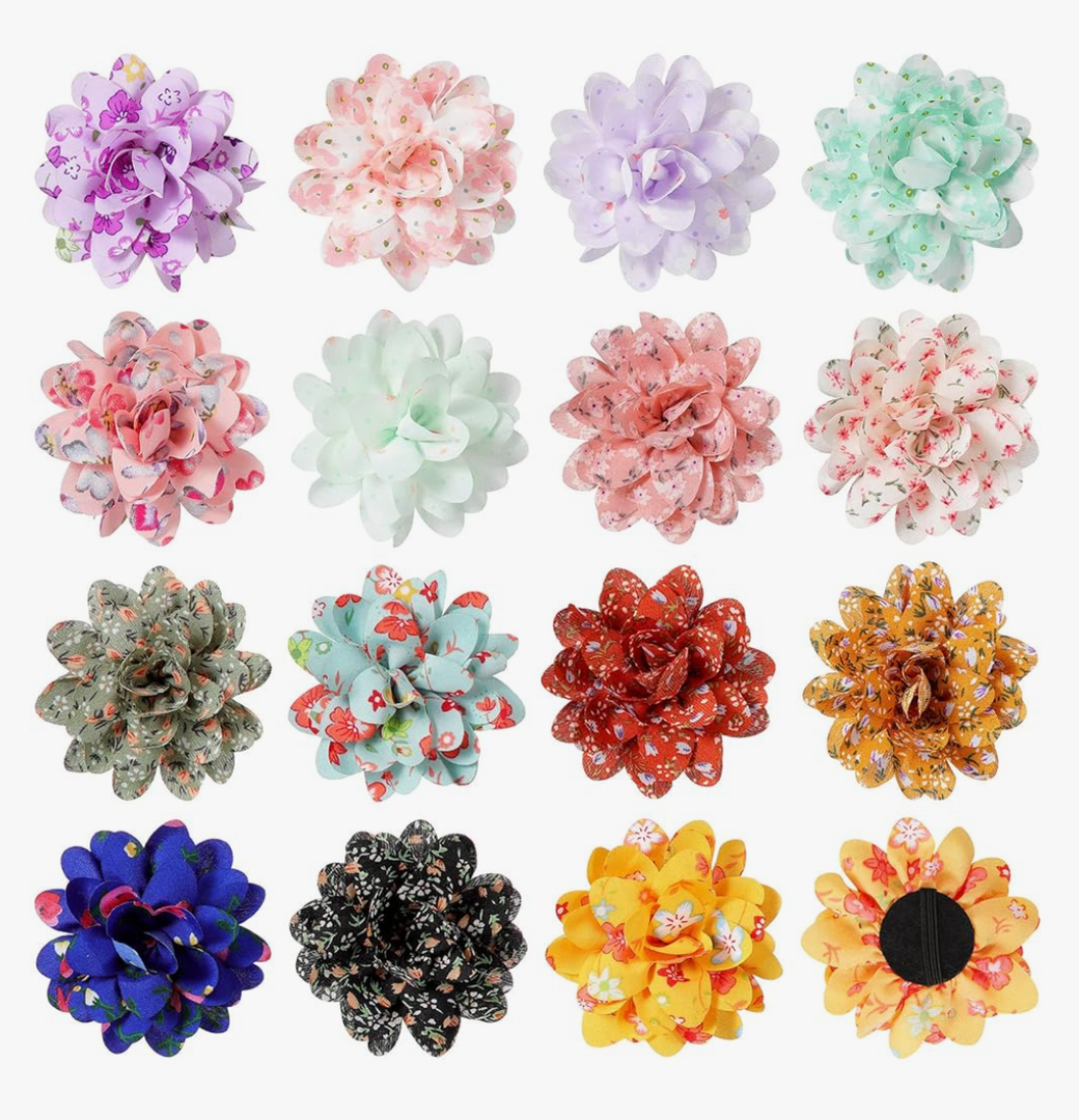 20 Pcs Flowers Dog Collar Pet Bow Ties Multi-color Sunflower Dog Charms Flower for Accessories Small Medium Large Cat Puppy Collar Attachment Embellishment Bows Grooming Supplies