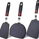 Silicone Spatula Turner Set,3-Pack Spatula Set,600F Heat Resistant Spatula for Non Stick Cookware,Large Flexible Kitchen Utensils for Baking,Cooking,No Scratching and Melting,Dishwasher Safe,BPA Free