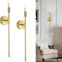 Gold Candle Sconces Long Wall Candle Holder, Set of 2 Large Wall Candle Sconce Modern Chic Home Decor for Bedroom, Dining Room, Living Room 23"