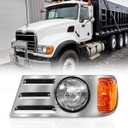 Headlights Assembly fit for Mack CV Replacement Left Driver Side Headlamp Chrome