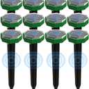 Mole Repellent Solar Powered 12 Pack, Waterproof Ultrasonic Deterrent Gopher Vole Repellent Outdoor, Repellent Mole for Lawns Garden Yard
