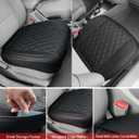 1 Pack Leather Front Car Seat Cover Bottom Car Seat, Anti-Slip and Full Wrap Driver Car Seat Protectors, Luxury Waterproof Bottom Auto Seat Cushion Pad Mat for Most Vehicles(Black)