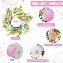 6 Pcs Easter Kitchen Cabinet Wreaths, 8.6" DIY Mini Spring Artificial Flower Easter Egg Wreath with Ribbon for Window Front Door Table Centerpiece Decor