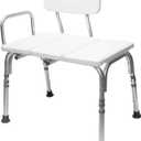 Carex Shower Bench and Shower Chair For Elderly and Disabled with Height Adjustable Legs, Tub Bench Converts to Right or Left Hand Entry, Shower Chair For Bathtub