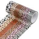 DREMISI 6 Rolls Animal Print Washi Tape Stickers Cheetah Cows Zebra Giraffe Leopard Masking Tape Decorative Adhesive Stickers for DIY Crafts Scrapbooking Bullet Journals Planner Gift Wrapping, 98.4ft