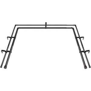 Double Bay Window Curtain Rods 36 to 72 Inches(Center Rod), Black