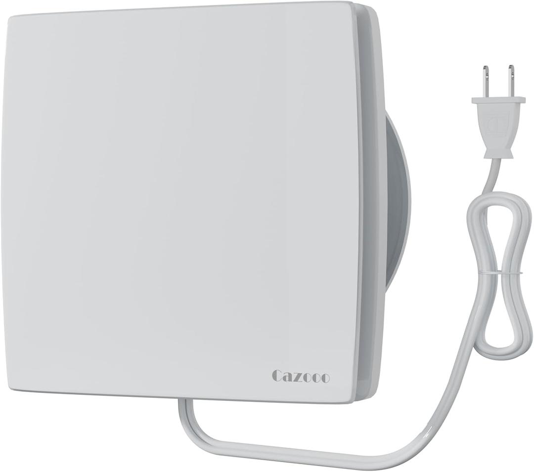 4 Inch Bathroom Exhaust Fan with Plug, Window Wall Mount, 95 m/h Airflow, 34 dB Ultra Quiet, Plug-n-Play Ventilation for Small Bathroom, Kitchen, Apartment, RV