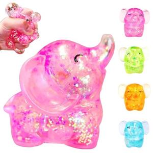 1Pcs Elephant Stress Balls Squishy Toys for Adults Kids, Squishy Elephant Sugar Ball Sensory Toys, Squeeze Squishy Ball Fidget Toys for Anxiety Relief, Slow Rise Squishy Toy for Boys Girls (Pink)