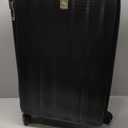 Hanke 26 Inch Large Checked Luggage PC Hard Shell Luggage Top Opening Travel Luggage Suitcases with Wheels for Woman Men.(Jet Black)