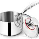 P&P CHEF 3 Quarts Tri-Ply Stockpot and Saucepan, Stainless Steel Sauce Pan with Lid, Cooking Induction Pot, Kitchen Cookware for All Stoves, Non-Toxic, Durable & Dishwasher Safe, 1 Piece