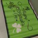 Flutesan St. Patrick's Day Doormat Indoor Outdoor 23.6 x 15.7 Inches Saint Patricks Rugs Green Shamrock Outdoor Rugs Welcome Non Slip Rubber Mats Heavy Duty Door Mats for Indoor Kitchen Living Room