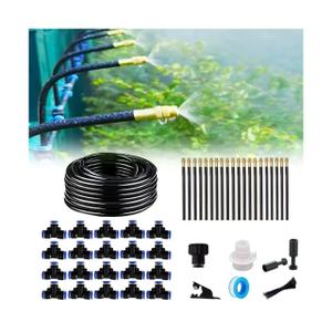 New Drip Irrigation Kit, Automatic Garden Watering System, Quick Connector And 360-Degree Bending Dropper Atomizing Copper Nozzle, Garden Plant Lawn Courtyard Watering System. (20Spray Nozzles)