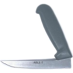 ABLE-T Serrated Right Angle Knife, Approved by a Certified Occupational Therapist - 1 Count, Grey (6")