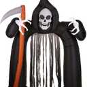 Fun Costumes 9.5ft Inflatable Grim Reaper Arch, Outdoor Decoration, Black Air-Blown Graveyard, Front Yard Display Decor