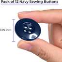 2 x 12 Pcs Navy Sewing Buttons 0.75 inch Uniform Buttons 30L 4 Hole Polished Glossy Finish 19mm Plastic Ideal for Pants Jacket Uniforms Bags Accessories Craft DIY