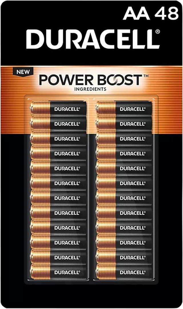 Duracell Coppertop Alkaline-Manganese Dioxide AA Battery, 1.5V, (Pack of 48)