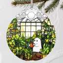 Stained Glass Ghost Christmas Ornament: Christmas Tree Ornaments & Decor, Holiday Decor Holiday Presents, Gift Ideas & Gifts for Friends, Coworker, and Family