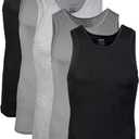 Gildan Men's A-shirt Tanks, Multipack, Style G1104, Grey/Black (5 Pack), Small