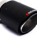 3" Intake Matte Carbon Fiber and Stainless Steel Auto Tailpipe 4.0" Outlet Auto Carbon Fiber Exhaust Tip