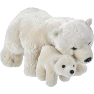 Wild Republic Mom & Baby Polar Bear Plush, Stuffed Animal, Plush Toy, Gifts for Kids, 14"