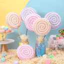 JellyArch 6 Pcs 16'' Large Candy Party Decorations Giant Lollipop Candies Prop Decor with Sticks for Christmas Tree Pastel Lollipop Photo Prop for Valentines Birthday Candy Party(Macaron Color)