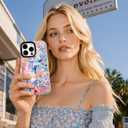 for iPhone 14 Plus & iPhone 15 Plus Case, Coastal Collage Pattern, Cute Soft Slim TPU Compatible with MagSafe, Military-Grade Drop Protection & Camera Protection for Women Girls