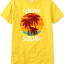 Vacay Squad Summer Vacation Family Friends Trip Palm Trees T-Shirt, Medium, Yellow