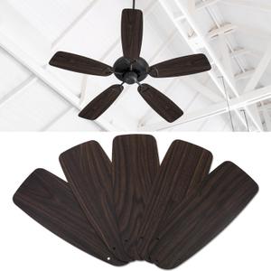Kittmip 5 Pack Replacement Fan Blades for 42"/52" Ceiling Fan Waterproof Blades Replacement for Broken Substitution Replacing Summer(Black Walnut, 42")