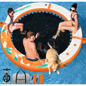 FBSPORT Inflatable Water Hammock Round Floating Ring for Adults