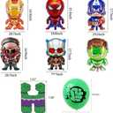 Birthday Decoration, Birthday Party Supplies, birthday Banner, Balloons,Toppers Cake Toppers,6 Pcs Large Foil Balloons for Kid's boy Girls (Hero-3)