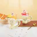 Koythin Ceramic Coffee Mug, Creative Cups with Large Handle, Mugs for Office and Home, 8.5 oz/250ml Perfect for Coffee Milk Tea Latte Oatmeal (Goblet Colorful